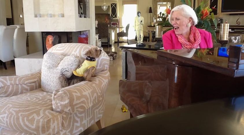 Dog Sings While Human Plays Piano